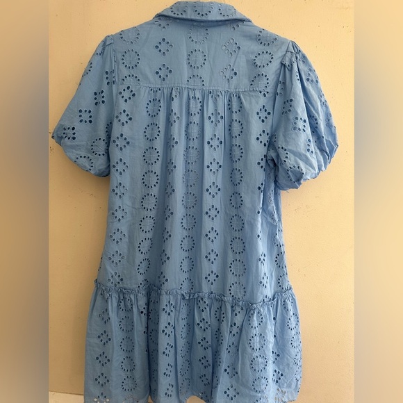 Donna Morgan Light Blue Eyelet Dress - Picture 7 of 7